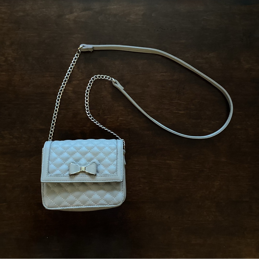 Quilted Bow Crossbody Bag - White